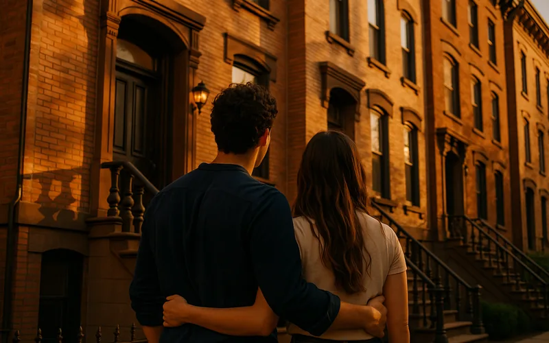 A couple arriving at their new Hudson County home