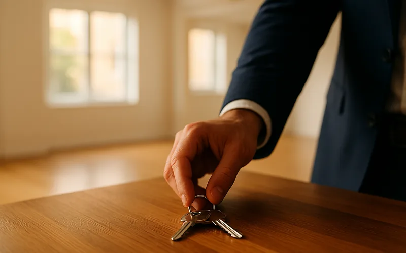 Keys to a freshly rented Hudson County apartment