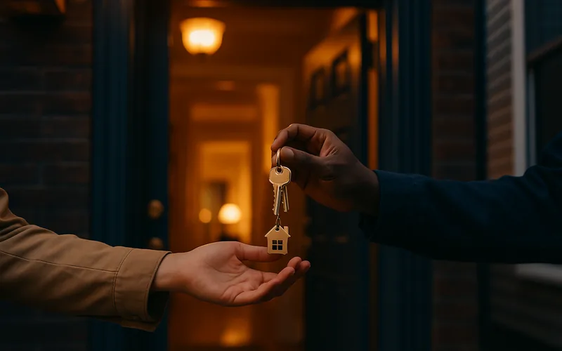 Keys changing hands at a Hudson County front door